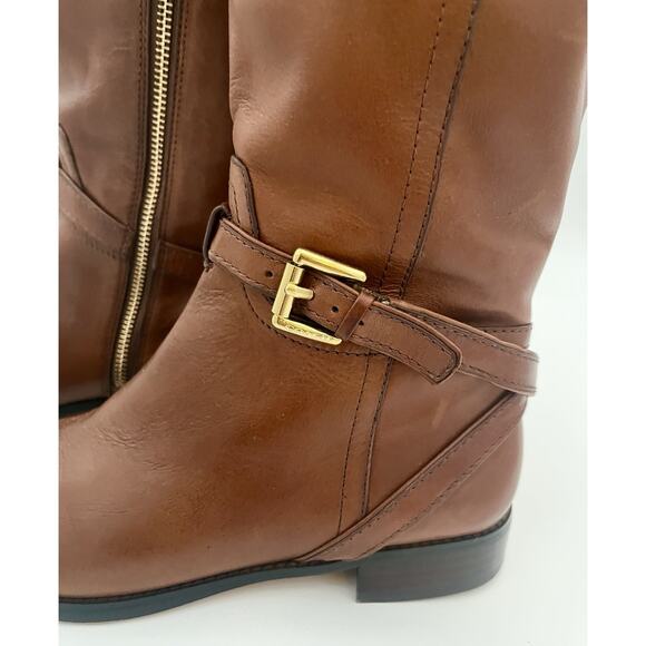 COACH Micha Wide Calf 6.5 US Leather Knee High Boots Chestnut Brown Designer EUC - Picture 2 of 16